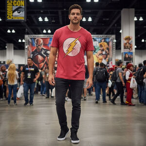 Men's The Flash Red Short Sleeve Tee Size L